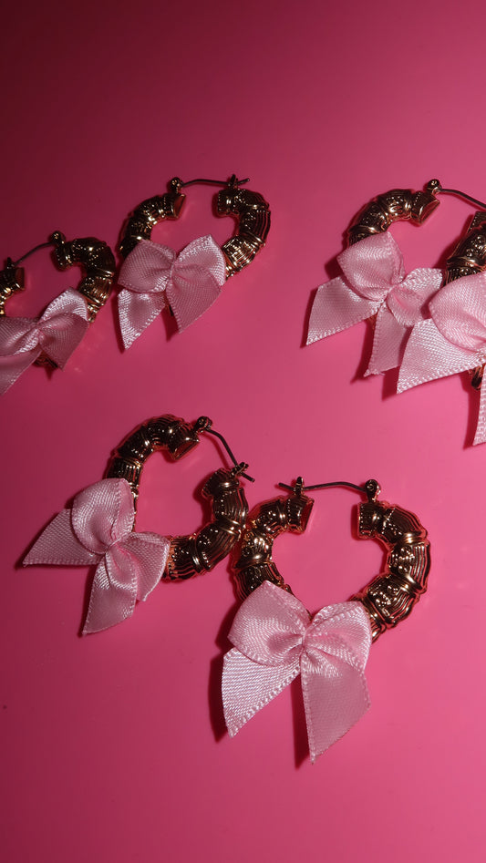 Mini Heart Bow Earrings